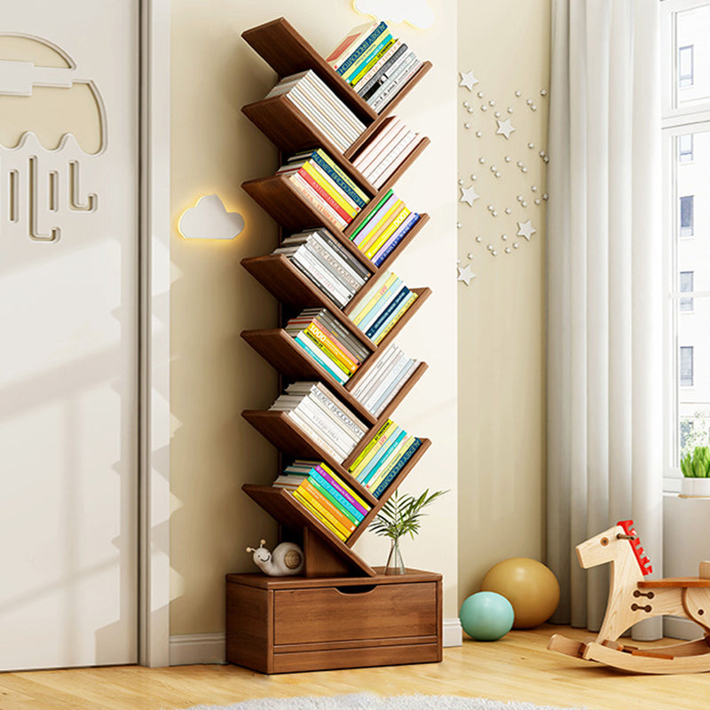 Contemporary Creative Rectangular Solid Wood Eco-Friendly Board 6/8/10/12 Tier Bookshelves For Home Office