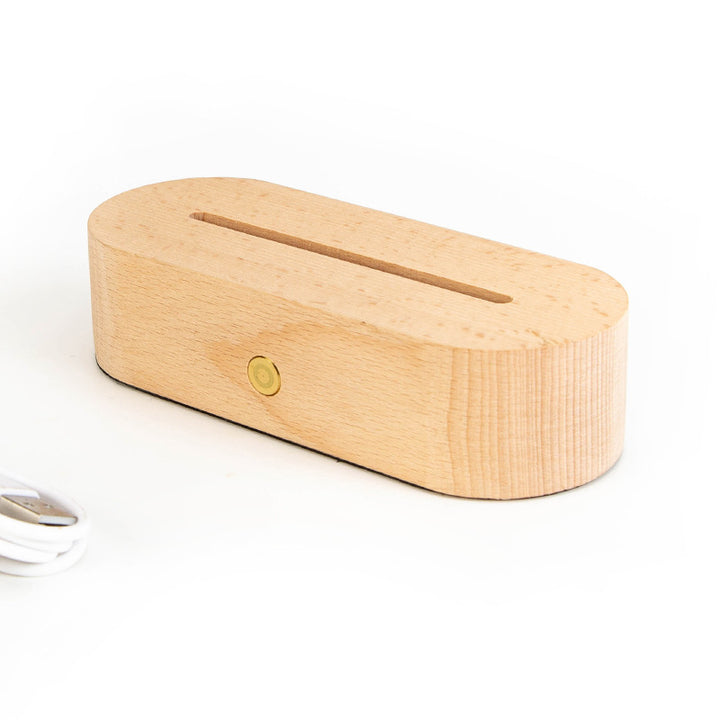 Lampe de table LED rectangulaire ovale ronde en bois massif rechargeable créative contemporaine veilleuse pour chambre 