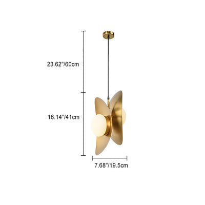 Zeitgenössische nordische ovale Kugel Eisen Titan 2-Licht Pendelleuchte für Wohnzimmer 