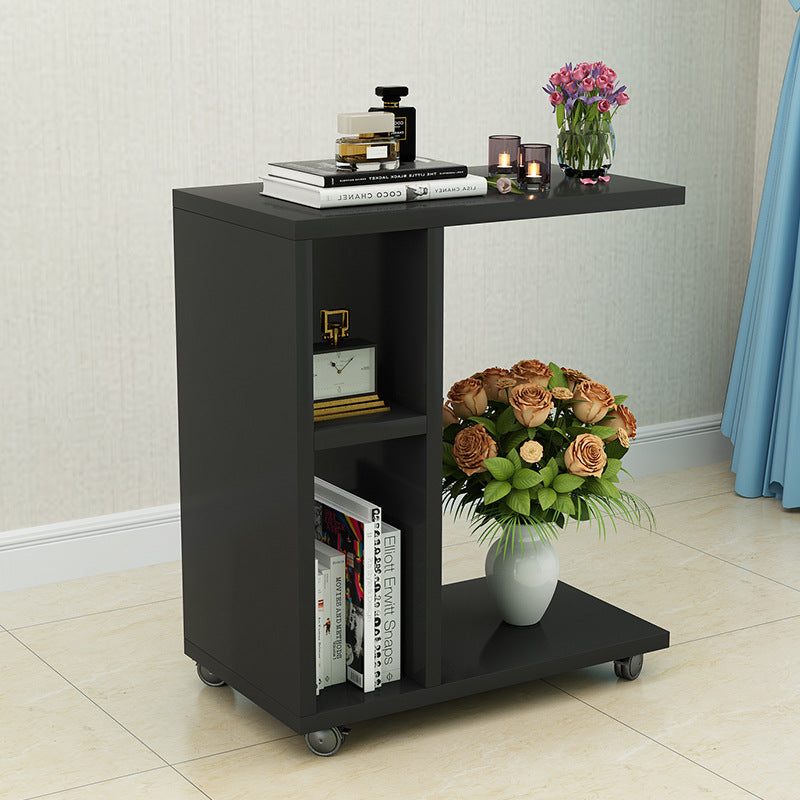 Modern Minimalist Rectangular Laminate End Table 3-Tier Movable For Living Room