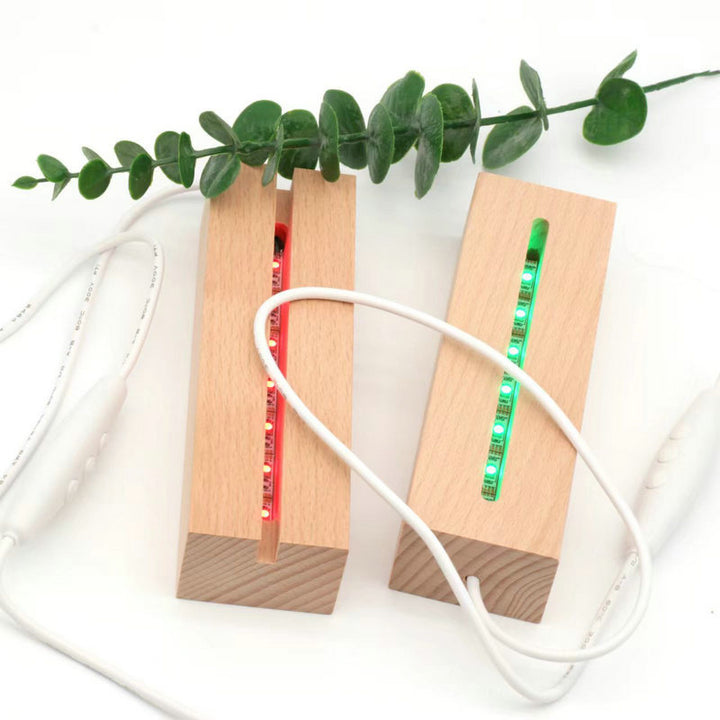 Lampe de table LED rectangulaire ovale ronde en bois massif rechargeable créative contemporaine veilleuse pour chambre 
