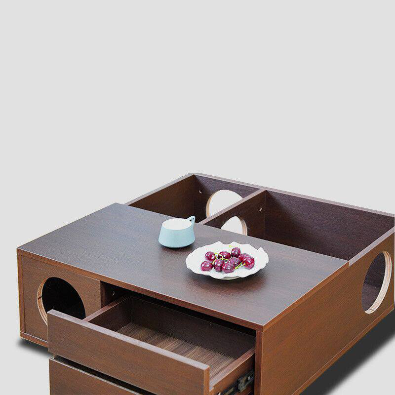 Contemporary Cat Furniture Coffee Table With Hidden Cat House - Scandinavian Acrylic Viewing Panel Hidden Cat Bed For Living Room &amp; Bedroom