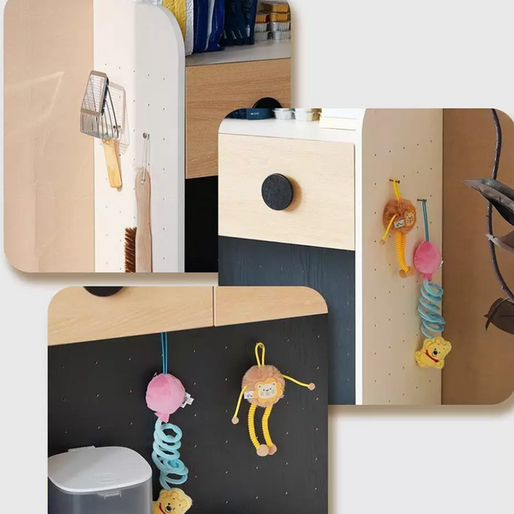 Modern Minimalist Plywood Open Pet Food Shelf Cat Furniture - Hanging Pet Accessories Organizer Storage Cabinet For Living Room