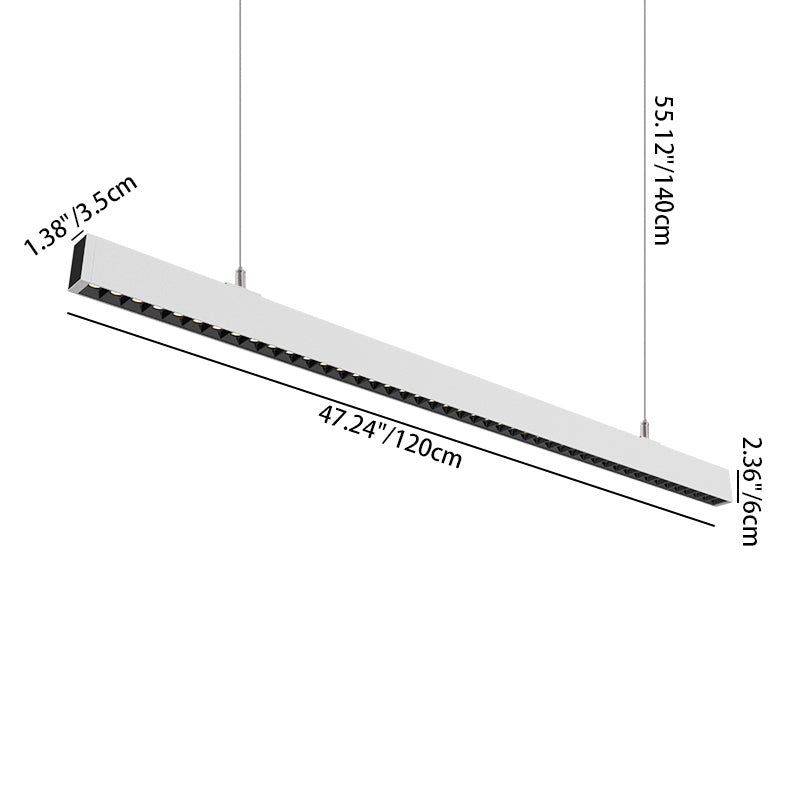 Anti-Glare LED Linear Pendant Light For Home Office - LED High Lumen Eye Protection Minimalist Aluminum