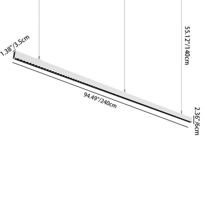 Anti-Glare LED Linear Pendant Light For Home Office - LED High Lumen Eye Protection Minimalist Aluminum