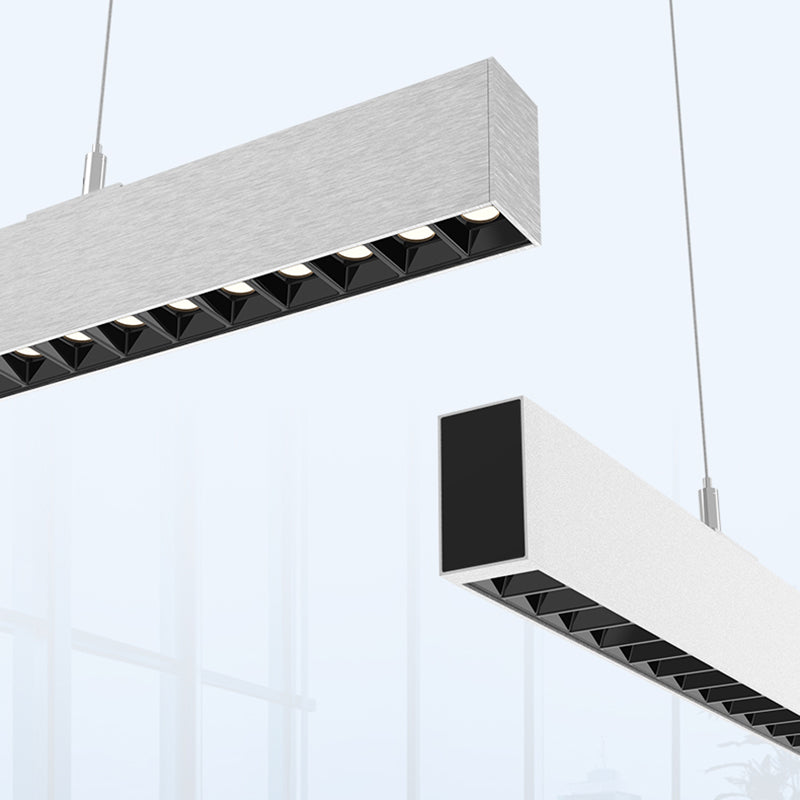Anti-Glare LED Linear Pendant Light For Home Office - LED High Lumen Eye Protection Minimalist Aluminum