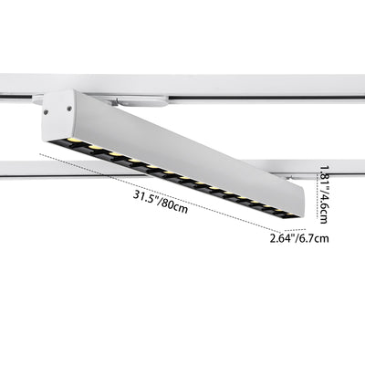 Adjustable Aluminum LED Track Light - Minimalist Linear Semi-Flush Mount Ceiling Light For Home Office