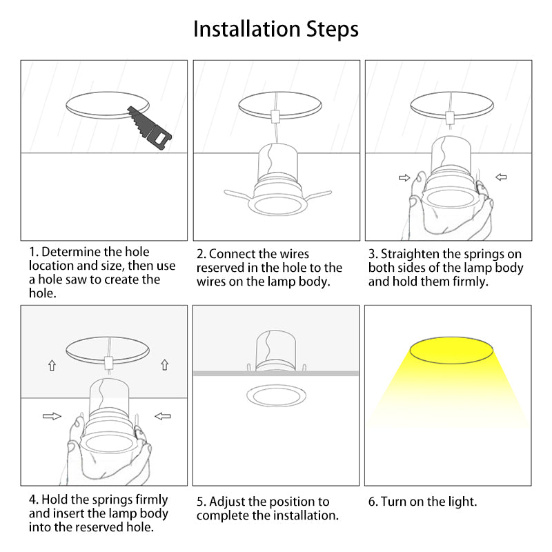 Adjustable Aluminum Recessed LED Downlight - Scandinavian Maintenance Flush Mount Lighting For Living Room