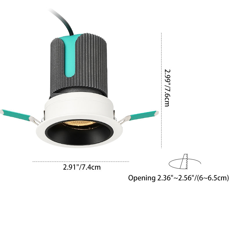 Adjustable Aluminum Recessed LED Downlight - Scandinavian Maintenance Flush Mount Lighting For Living Room
