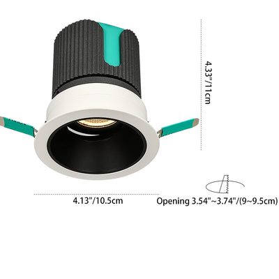 Adjustable Aluminum Recessed LED Downlight - Scandinavian Maintenance Flush Mount Lighting For Living Room