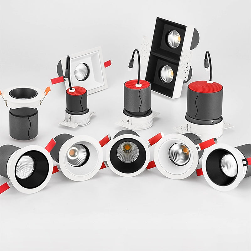 Plafonnier encastré à LED en aluminium réglable - Éclairage encastré de style scandinave pour salon 