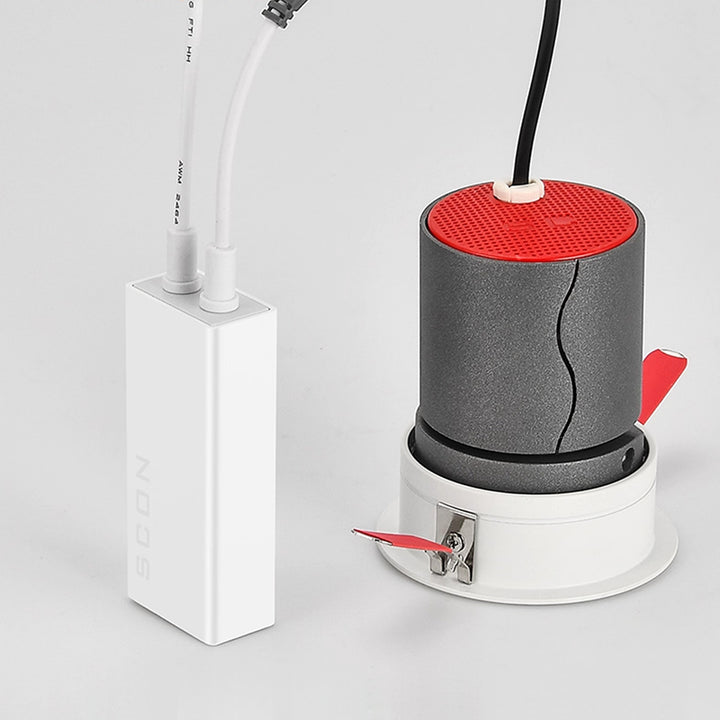 Plafonnier encastré à LED en aluminium réglable - Éclairage encastré de style scandinave pour salon 