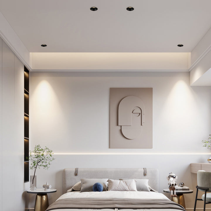 Plafonnier encastré à LED en aluminium réglable - Éclairage encastré de style scandinave pour salon 