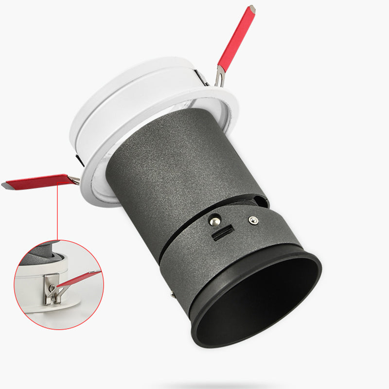 Adjustable Aluminum Recessed LED Downlight - Scandinavian Maintenance Flush Mount Lighting For Living Room