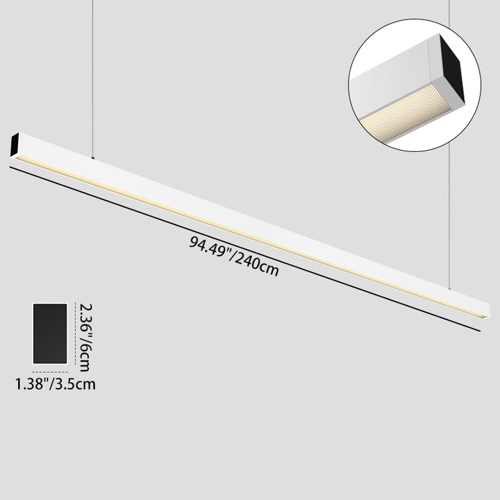 Luz Colgante LED Antideslumbrante Profunda para Cuidado de los Ojos - Luz Colgante Lineal Minimalista para Oficina en Casa 