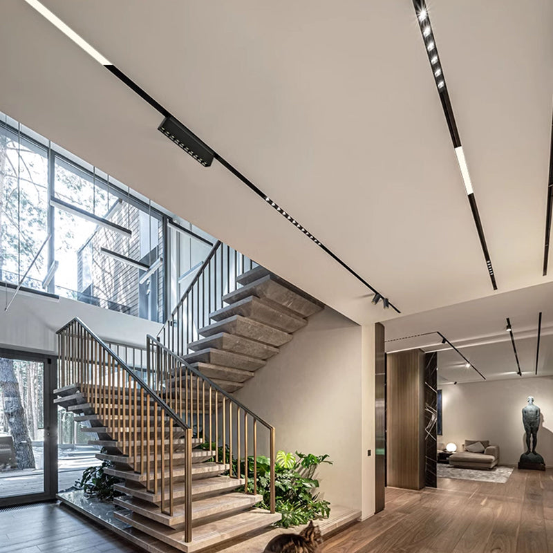 Strip Recessed LED Magnetic Track Lighting - Minimalist Linear Flush Mount Ceiling Light For Home Office