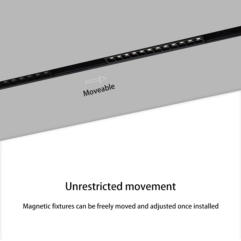 Strip Recessed LED Magnetic Track Lighting - Minimalist Linear Flush Mount Ceiling Light For Home Office