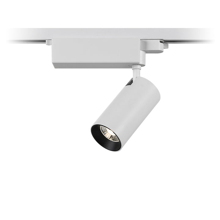 Projecteur sur rail LED en aluminium réglable - plafonnier semi-encastré cylindrique rotatif minimaliste pour bureau à domicile 