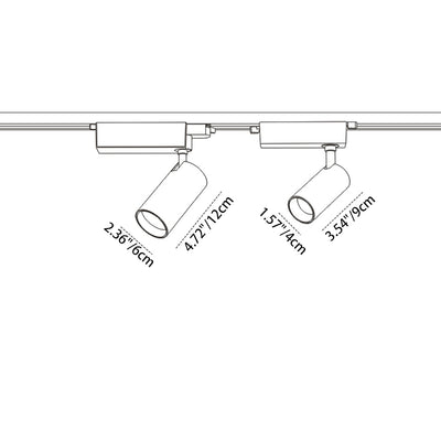 Adjustable Aluminum LED Track Spotlight - Minimalist Rotation Cylinder Semi-Flush Mount Ceiling Light For Home Office