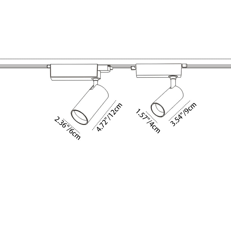 Adjustable Aluminum LED Track Spotlight - Minimalist Rotation Cylinder Semi-Flush Mount Ceiling Light For Home Office