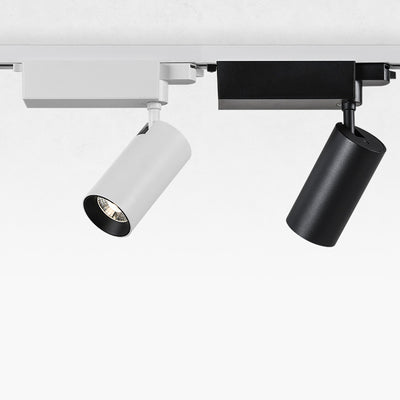 Adjustable Aluminum LED Track Spotlight - Minimalist Rotation Cylinder Semi-Flush Mount Ceiling Light For Home Office