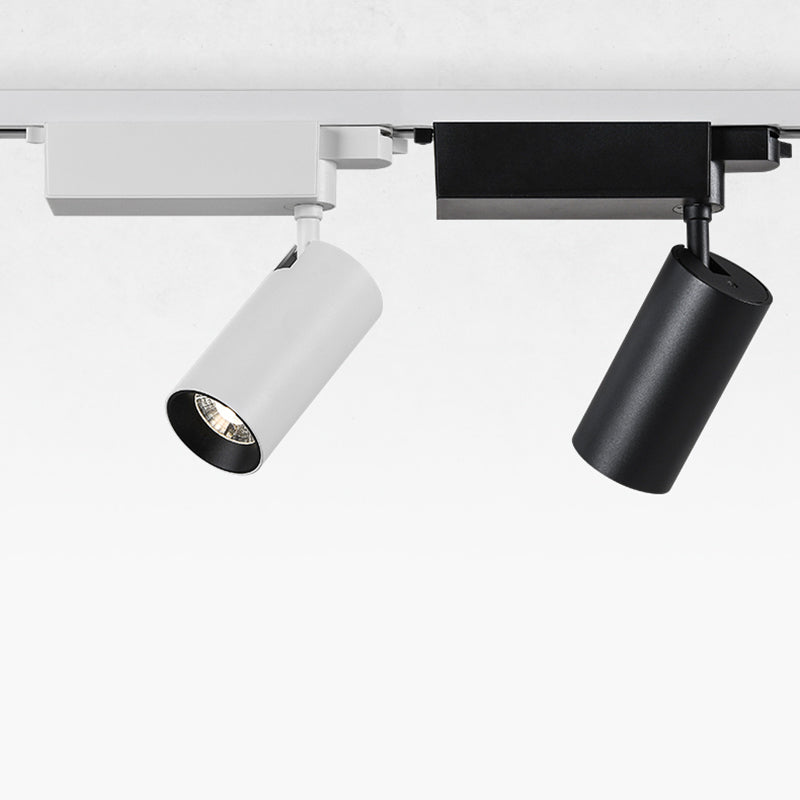 Adjustable Aluminum LED Track Spotlight - Minimalist Rotation Cylinder Semi-Flush Mount Ceiling Light For Home Office