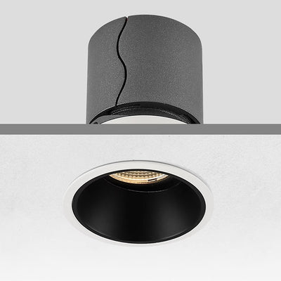 Recessed Adjustable Aluminum LED Downlight - Minimalist Rotation Cylinder Flush Mount Lighting For Living Room