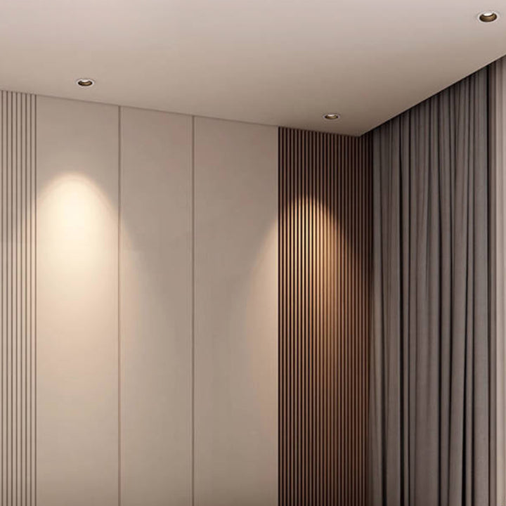 Recessed Adjustable Aluminum LED Downlight - Minimalist Rotation Cylinder Flush Mount Lighting For Living Room
