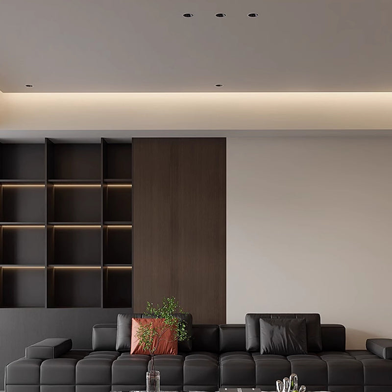 Recessed Adjustable Aluminum LED Downlight - Minimalist Rotation Cylinder Flush Mount Lighting For Living Room