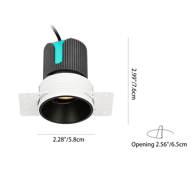 Recessed Adjustable Aluminum LED Spotlight - Minimalist Cylinder Flush Mount Lighting For Living Room