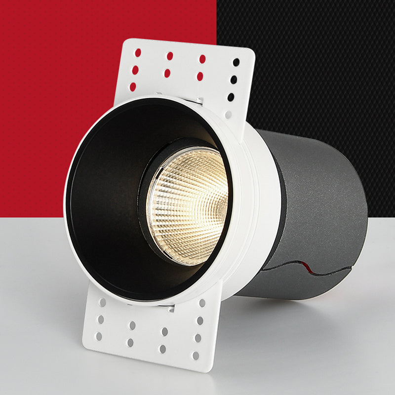 Foco LED de aluminio ajustable empotrado - Iluminación de montaje empotrado cilíndrico minimalista para sala de estar 