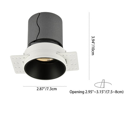Recessed Adjustable Aluminum LED Spotlight - Minimalist Cylinder Flush Mount Lighting For Living Room