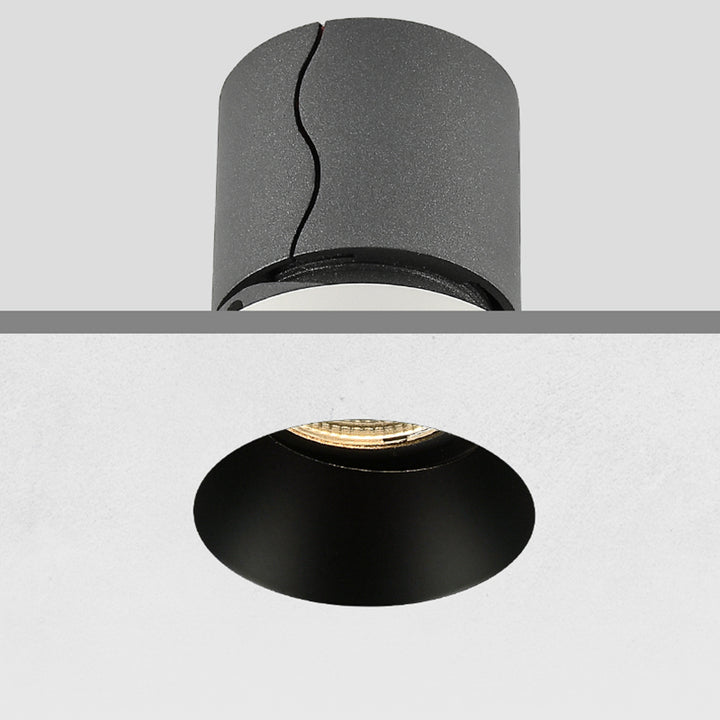 Foco LED de aluminio ajustable empotrado - Iluminación de montaje empotrado cilíndrico minimalista para sala de estar 