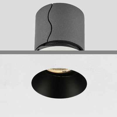 Recessed Adjustable Aluminum LED Spotlight - Minimalist Cylinder Flush Mount Lighting For Living Room