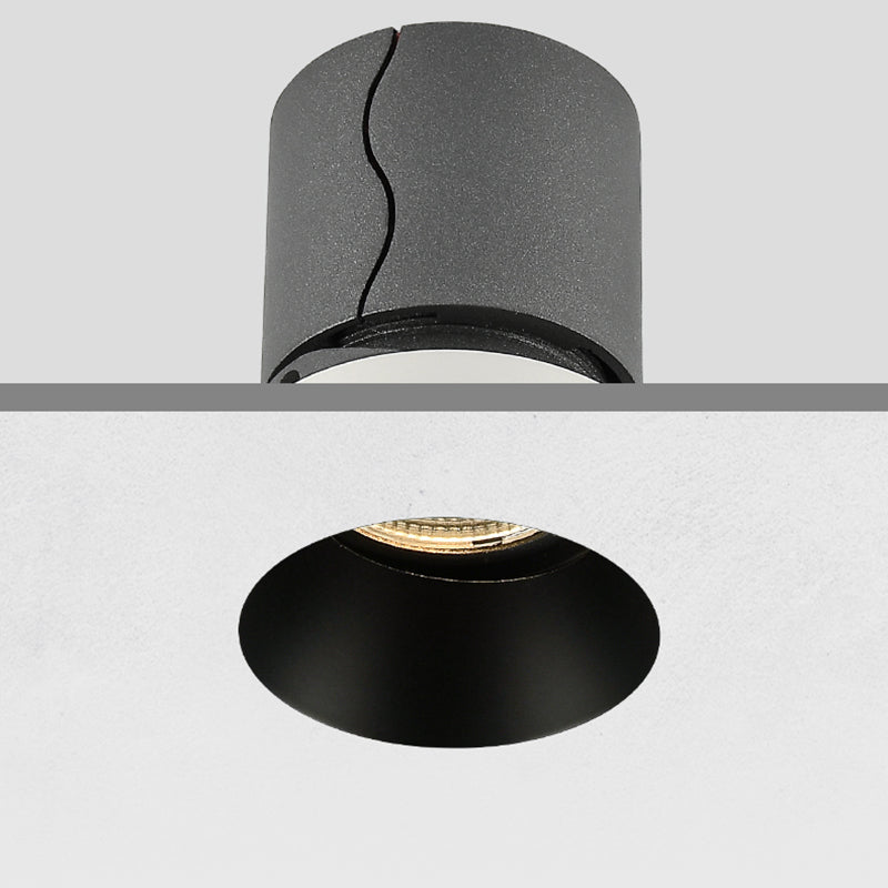 Recessed Adjustable Aluminum LED Spotlight - Minimalist Cylinder Flush Mount Lighting For Living Room