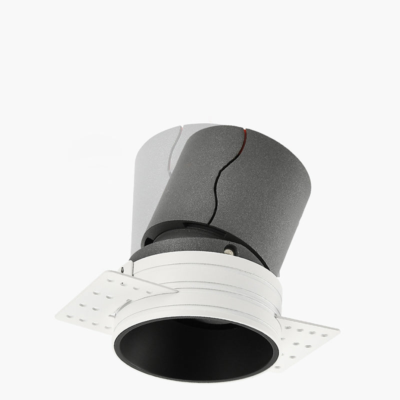 Foco LED de aluminio ajustable empotrado - Iluminación de montaje empotrado cilíndrico minimalista para sala de estar 