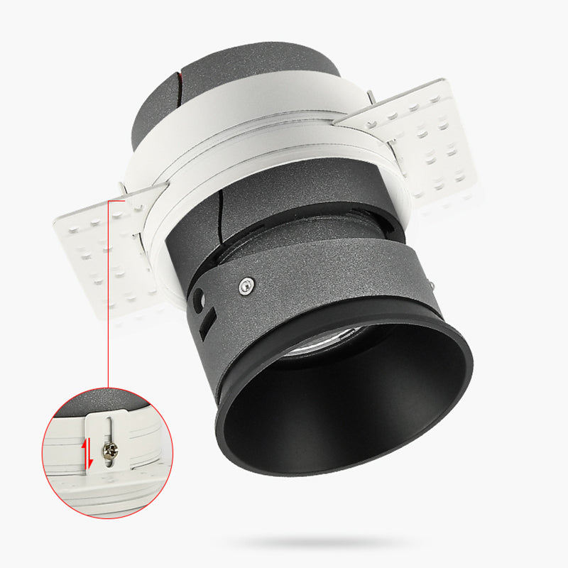 Foco LED de aluminio ajustable empotrado - Iluminación de montaje empotrado cilíndrico minimalista para sala de estar 