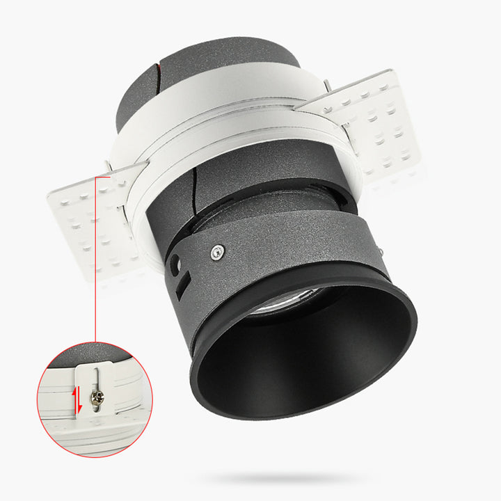 Foco LED de aluminio ajustable empotrado - Iluminación de montaje empotrado cilíndrico minimalista para sala de estar 