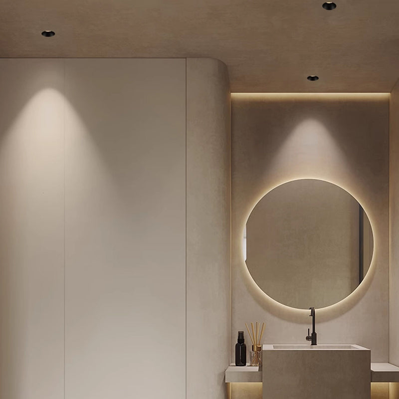Foco LED de aluminio ajustable empotrado - Iluminación de montaje empotrado cilíndrico minimalista para sala de estar 