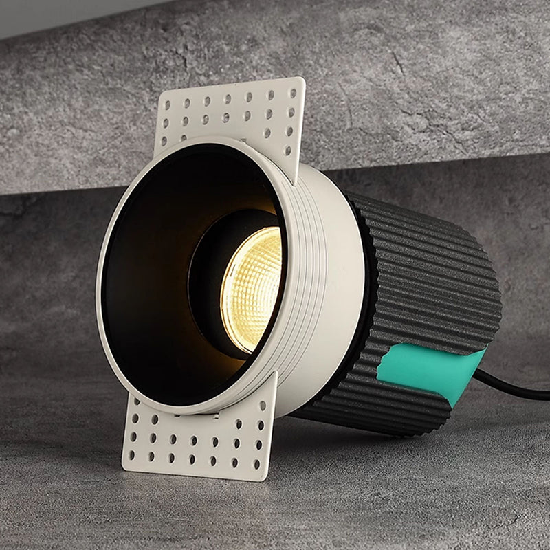 Foco LED de aluminio ajustable empotrado - Iluminación de montaje empotrado cilíndrico minimalista para sala de estar 