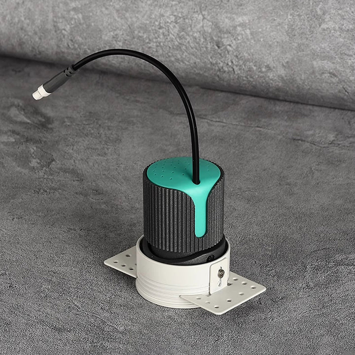Foco LED de aluminio ajustable empotrado - Iluminación de montaje empotrado cilíndrico minimalista para sala de estar 