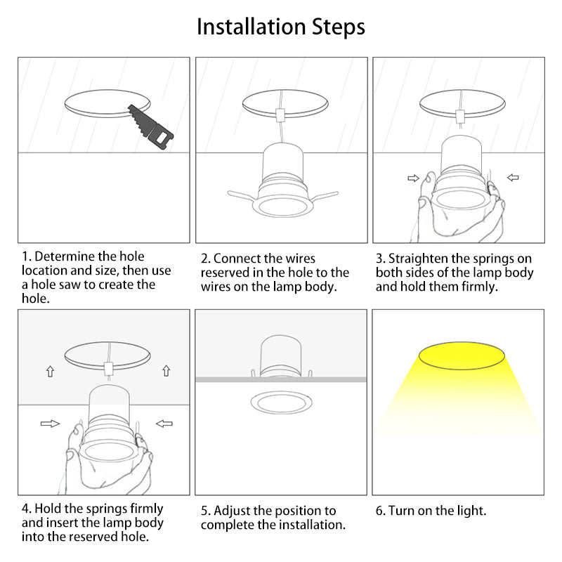 Recessed Aluminum LED Downlight - Industrial Round Square Rectangular Flush Mount Lighting For Living Room