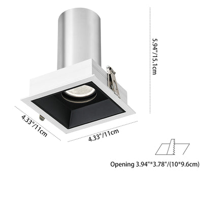 Recessed Aluminum LED Downlight - Industrial Round Square Rectangular Flush Mount Lighting For Living Room