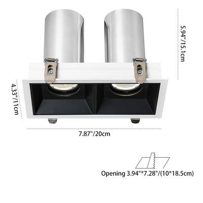 Recessed Aluminum LED Downlight - Industrial Round Square Rectangular Flush Mount Lighting For Living Room