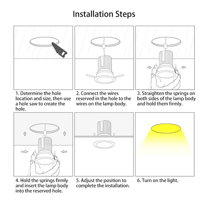 Eingelassener Aluminium LED-Spot - Minimalistische zylindrische Deckenleuchte für das Wohnzimmer 