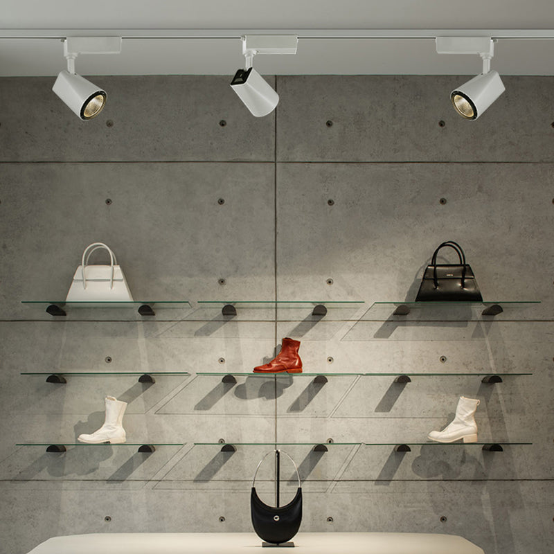 Adjustable Aluminum LED Track Spotlight - Minimalist Rotatable Semi-Flush Mount Ceiling Light For Home Office