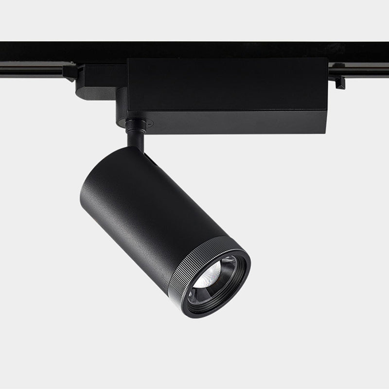 Adjustable Aluminum Zoomable LED Track Spotlight - Industrial Cylinder Semi-Flush Mount Ceiling Light For Home Office