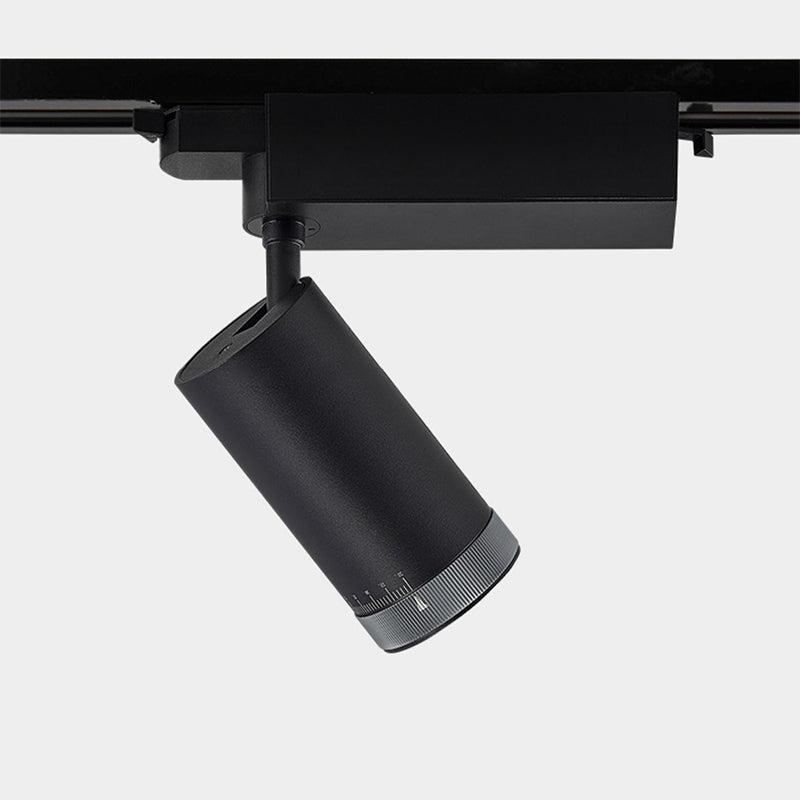 Adjustable Aluminum Zoomable LED Track Spotlight - Industrial Cylinder Semi-Flush Mount Ceiling Light For Home Office