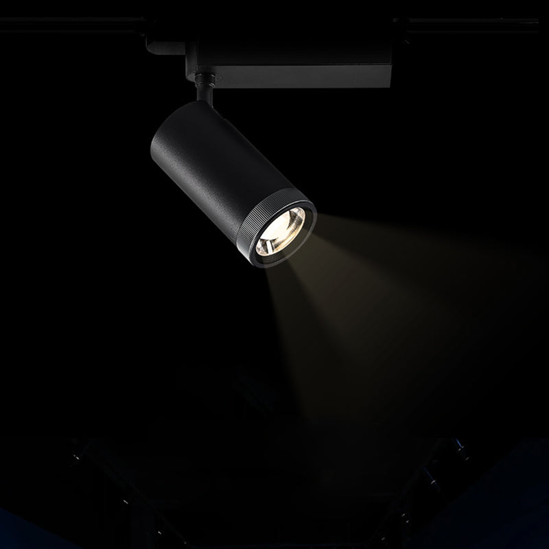 Adjustable Aluminum Zoomable LED Track Spotlight - Industrial Cylinder Semi-Flush Mount Ceiling Light For Home Office