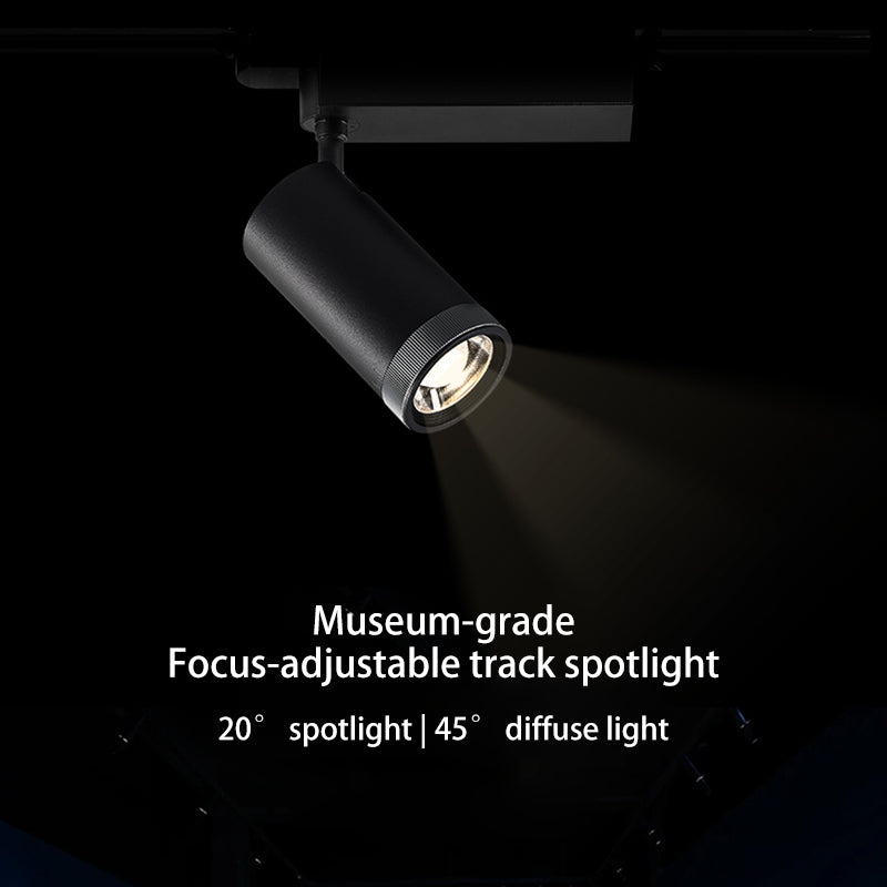 Adjustable Aluminum Zoomable LED Track Spotlight - Industrial Cylinder Semi-Flush Mount Ceiling Light For Home Office